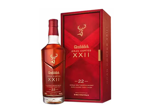 石家庄回收格兰菲迪22年璀璨珍藏版威士忌700ml礼盒装Glenfiddich XXII苏格兰威士忌