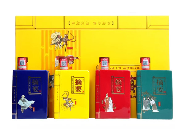 石家庄摘要酒回收摘要四大名著礼盒装53度200ml*4瓶贵州金沙回沙酒
